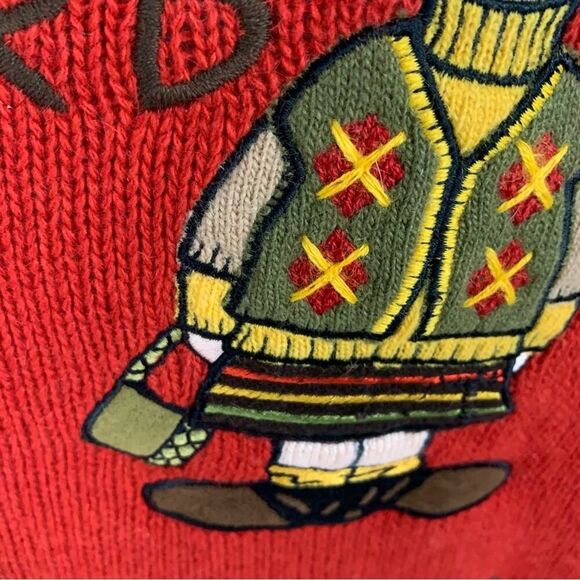 JC de Castelbajac RARE Vintage "Lucy" Charlie Brown Patchwork Sweater Red XXL - Picture 9 of 12